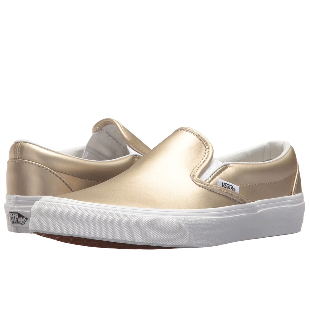 Vans slip on metallic gold